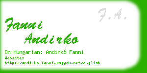 fanni andirko business card